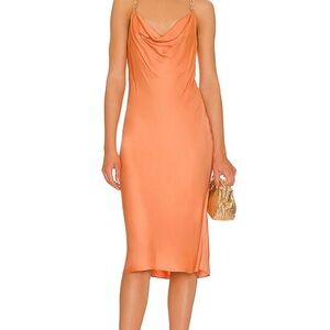 L'AGENCE Amina cowl neck chain detail Dress